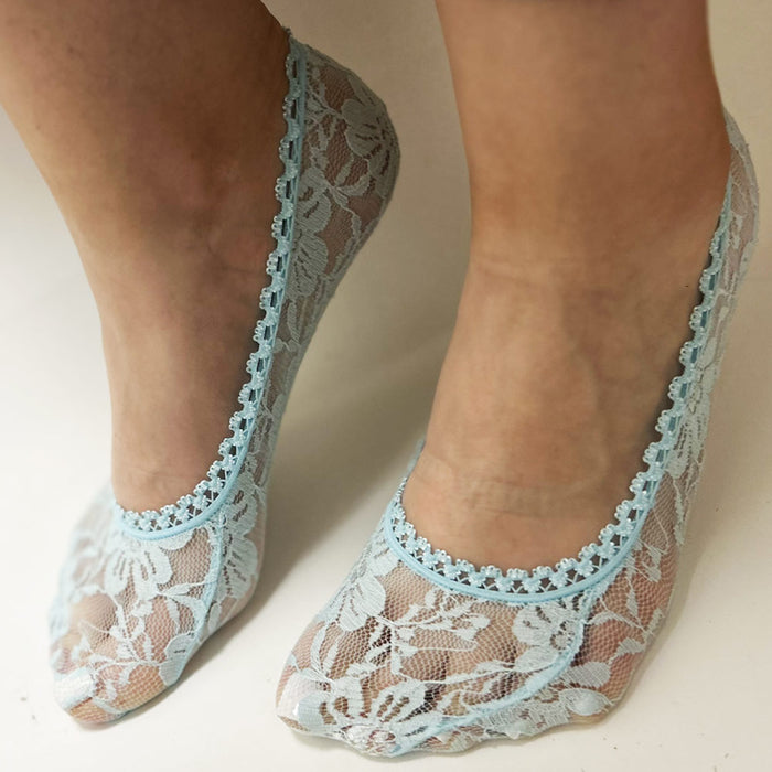 4 Pairs Women's Invisible Socks Sexy Lace No Show Boat Liner Thin Low Cut 9-11