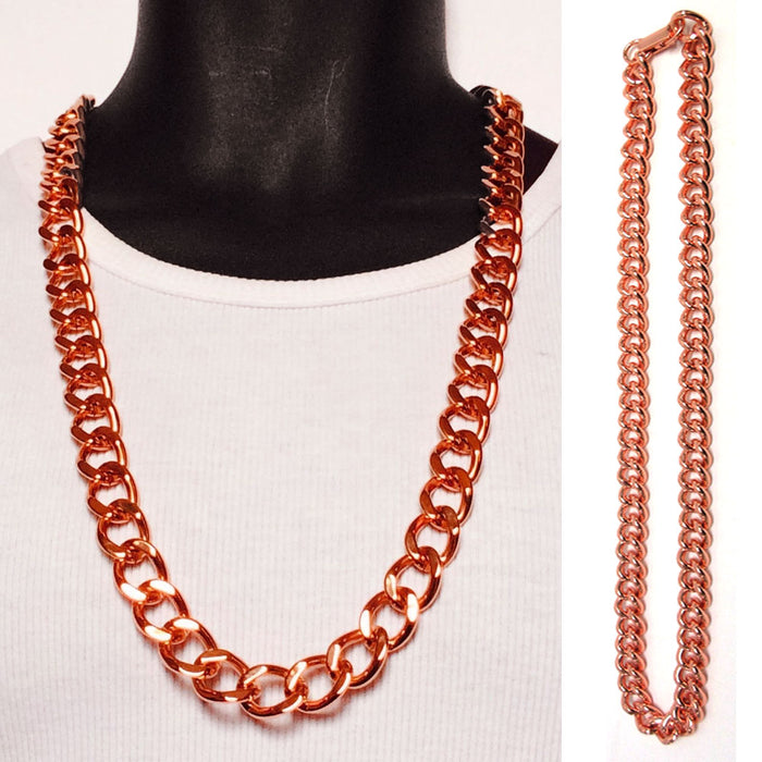 1 Pure Copper Chunky Cuban Link Necklace 24 Heavy Solid Statement Jew —  AllTopBargains