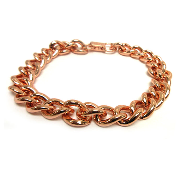 2 Pure Solid Copper Bracelet Cuban Chain Link Wrist Arthritis Health Pain Relief