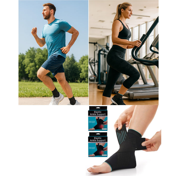 1 Elastic Ankle Support Adjustable Brace Sports Wrap Compression Protection M