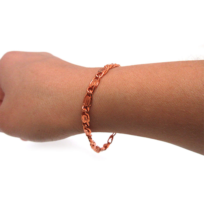 3 Pc Pure Copper Necklace Bracelet Set Celtic Scroll Link 18" 24" Chain Jewelry