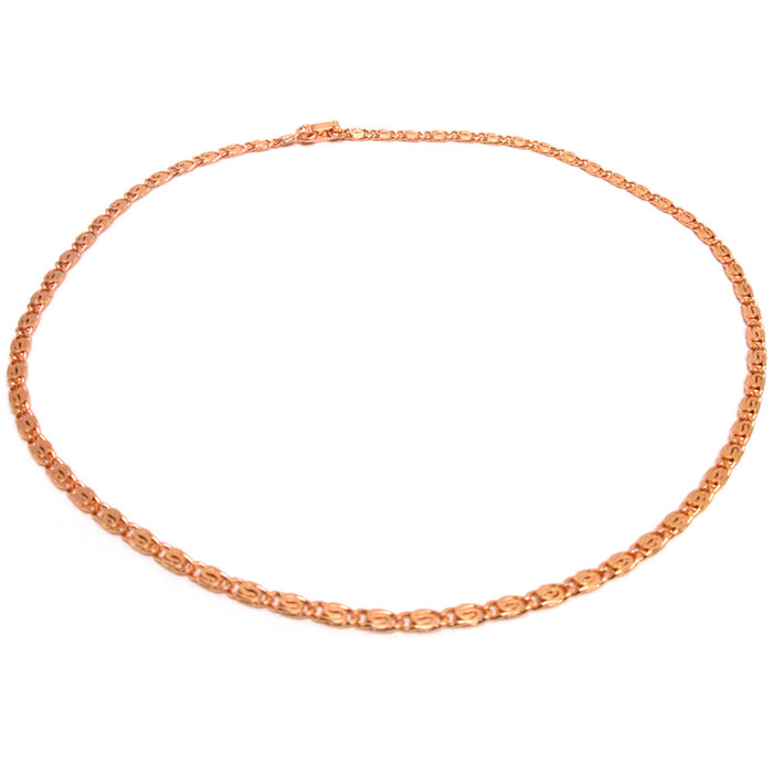 2 Pure Copper Necklace Set Celtic Scroll Link 18" 24" Solid Jewelry Fine Chain