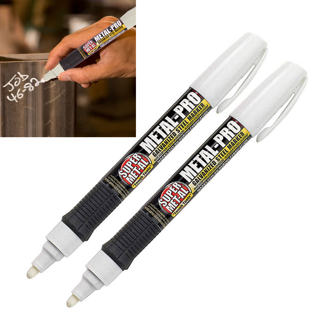 2 Multi Surface Pen Metal Tip White Paint Marker Steel Writer Marking  Industrial 