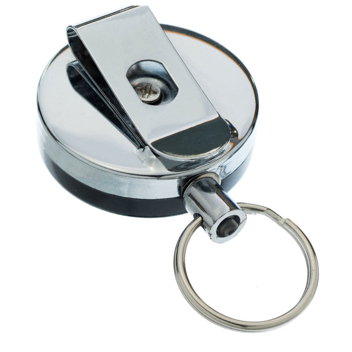 2 Pack Retractable ID Card Badge Metal Reel Recoil Pull Keyring Belt Clip Holder