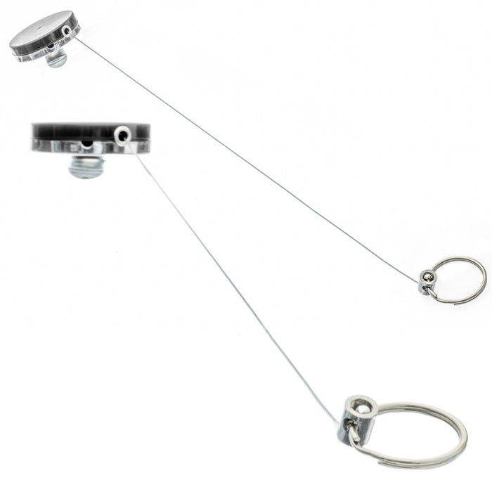 5 Retractable Badge Holder 1.5" Pull Reel Metal ID Belt Clip Key Ring Keychain
