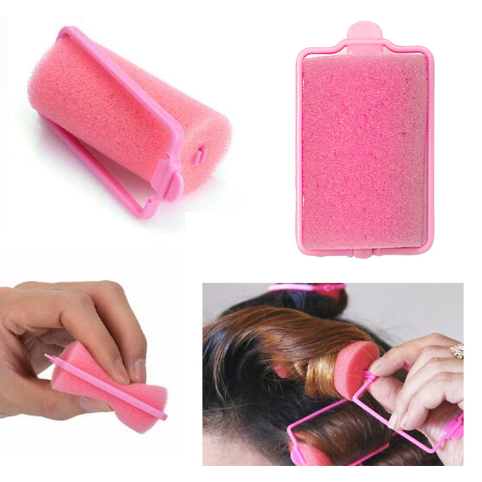 6 Medium Foam Hair Rollers Curls Waves Soft Cushion Curlers Care Styling 1 1/2"