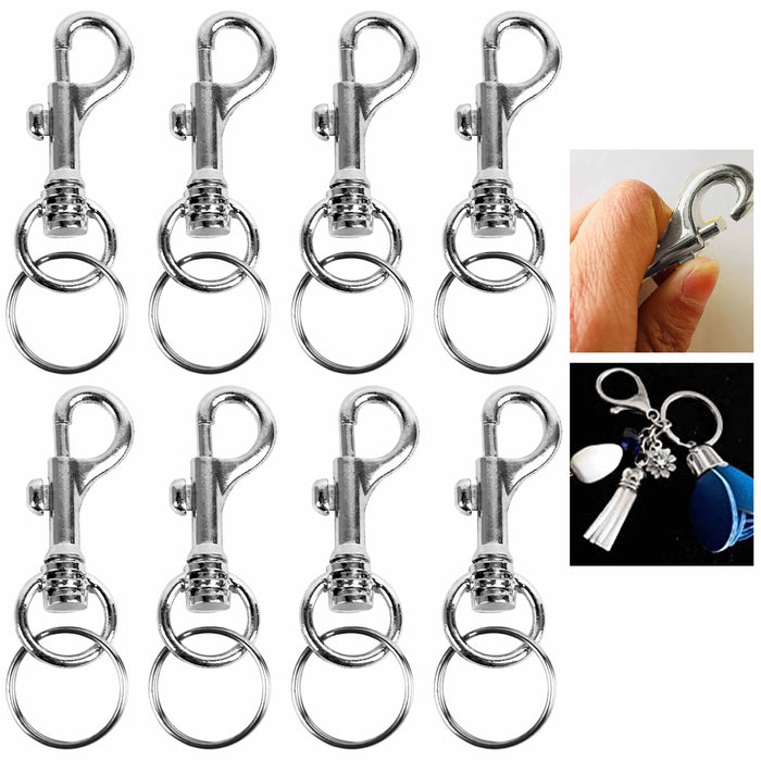 8 Pc Lobster Clasp Hook Gold Metal Snap Key Ring Lanyard Pendant Keychain  Clip