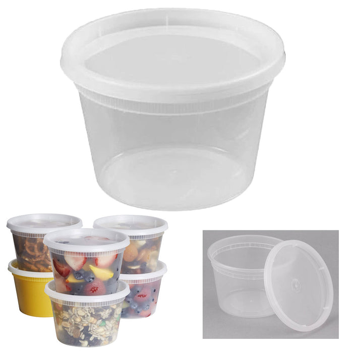 48 ct Deli Containers w/ Lids 16oz BPA-Free Plastic Meal Prep Clear Food Storage