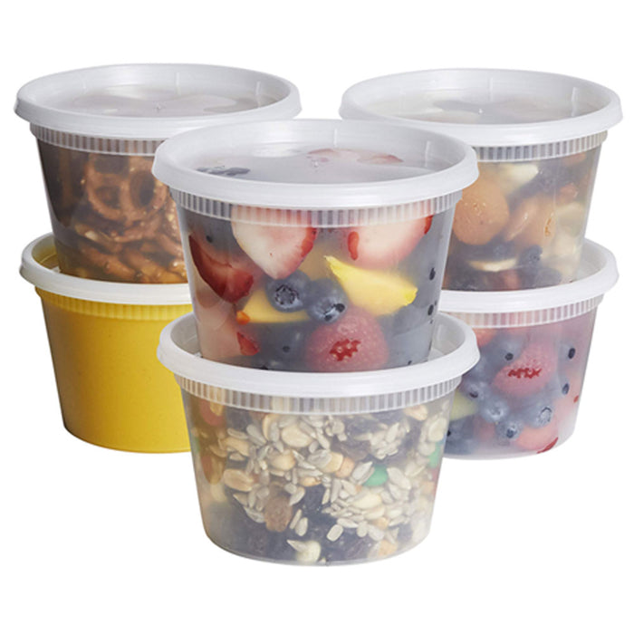 144 Ct 16oz Clear Deli Containers w/ Lids BPA-Free Food Storage Microwave Safe