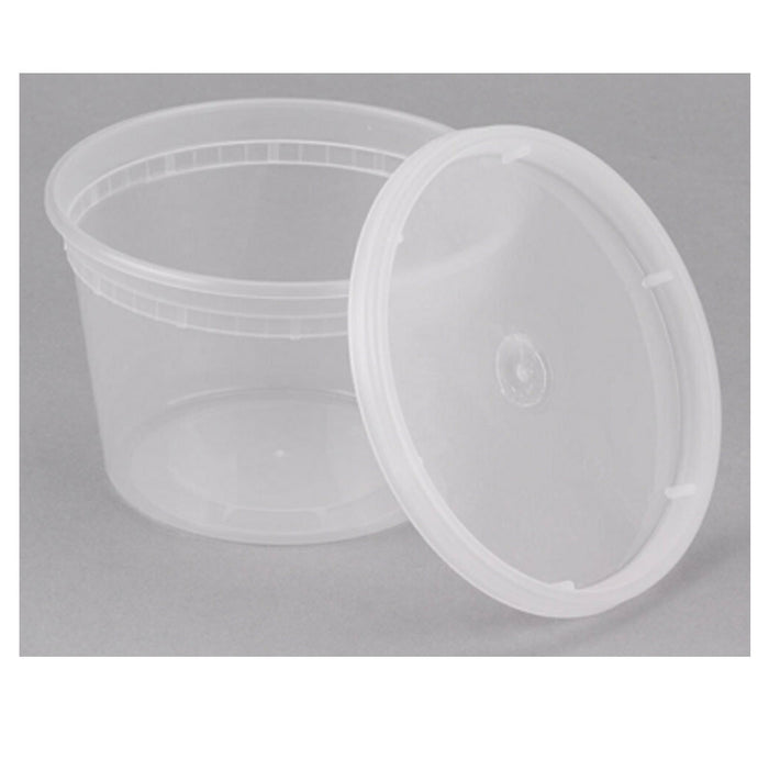 144 Ct 16oz Clear Deli Containers w/ Lids BPA-Free Food Storage Microwave Safe