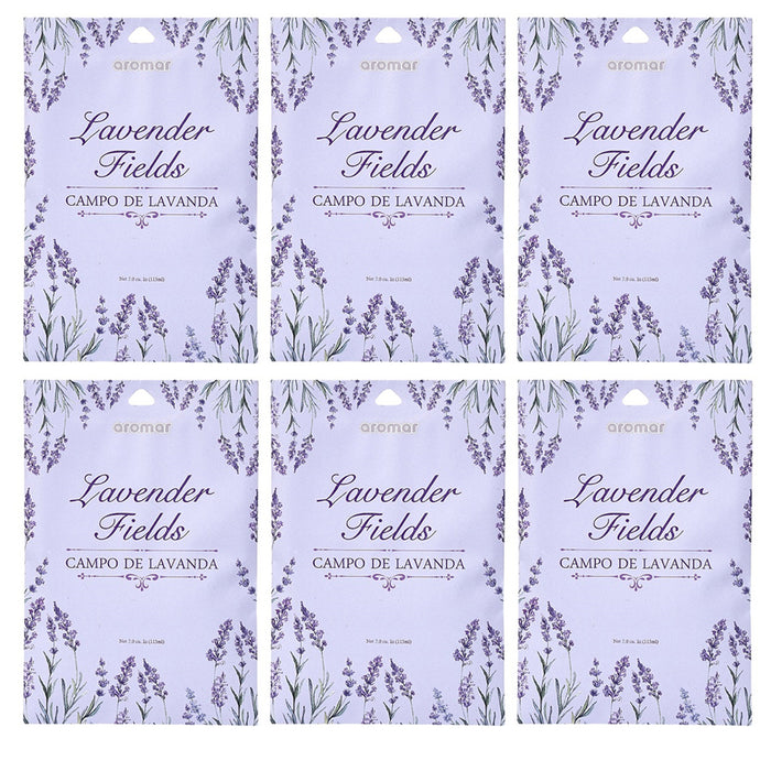 6 Pc Lavender Fields Scented Sachet Drawer Bags Large Fresh Scent Air Freshener