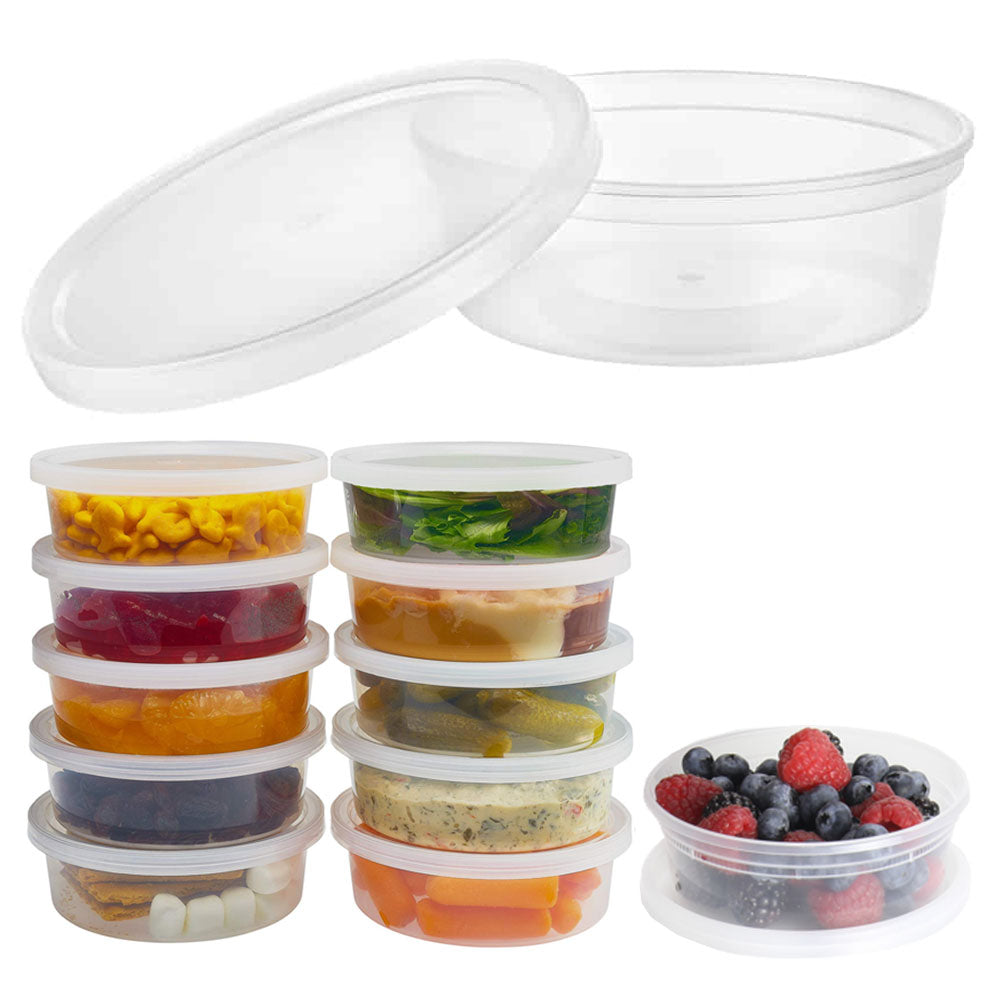 8 oz Deli Food Storage Container Cups with Lids (24 Pack) – JPI