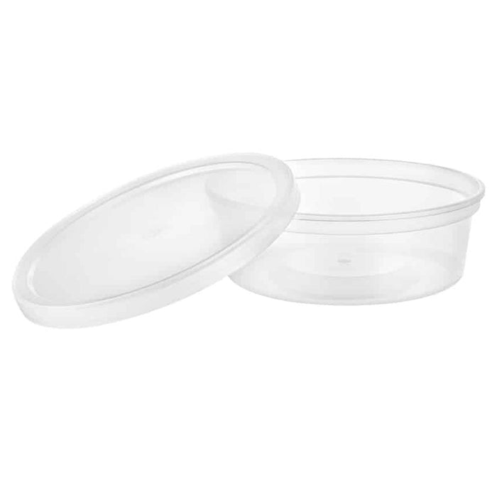 24 Ct Deli Containers w/ Lids 8oz Leakproof Plastic Meal Prep Clear Food Storage