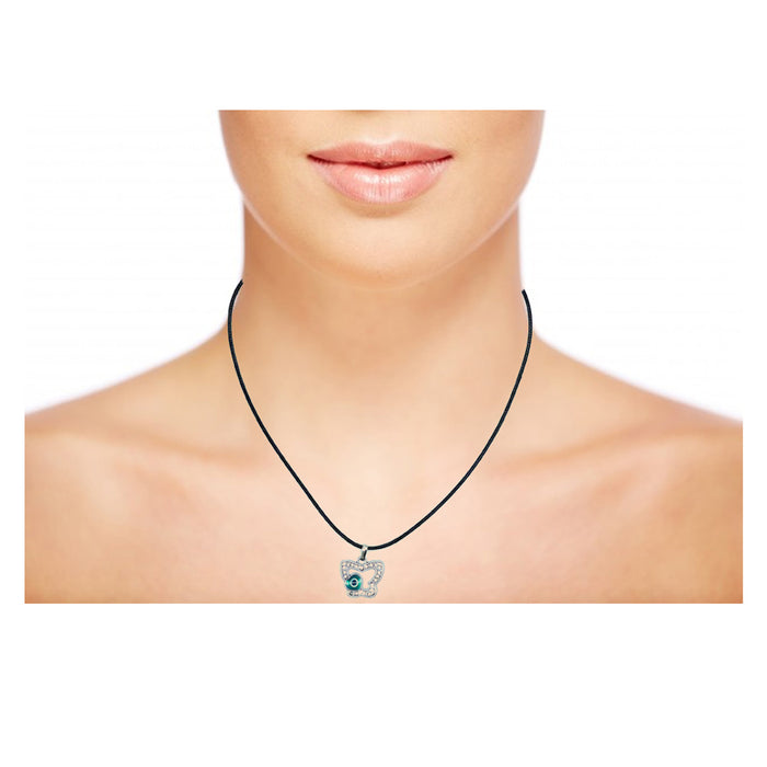 Evil Eye Heart Butterfly Necklace Silver Chocker Protection Cute Pendant Jewelry