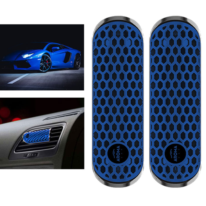 2 Pc HEX Polymer New Car Scent Air Freshener Vent Clip Auto Odor Neutralizing