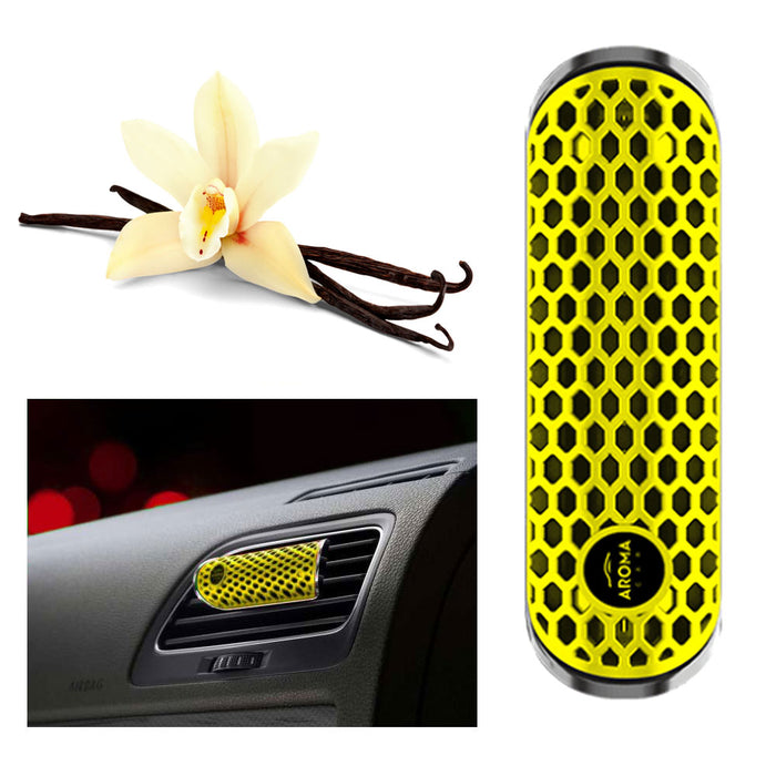 4 Pc Vanilla Aroma Car Polymer HEX Air Freshener Scent Vent Clip Auto Fragrance