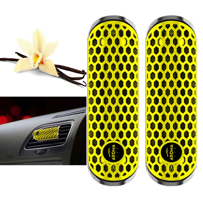 2 Pc HEX Polymer Vanilla Scent Air Freshener Vent Clip Auto Odor Neutralizing
