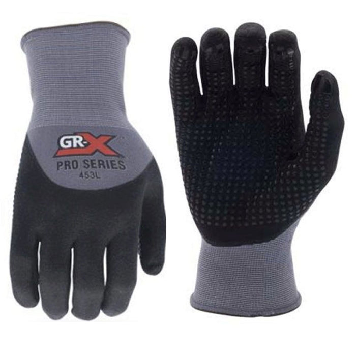 4 Pairs Safety Work Gloves Dotted Nitrile Coated Palm Industrial Performance L
