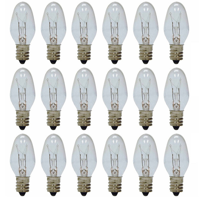 18 Pc Night Light Bulb Clear4 Watt Chandelier Candelabra Salt Lamp Christmas 4w