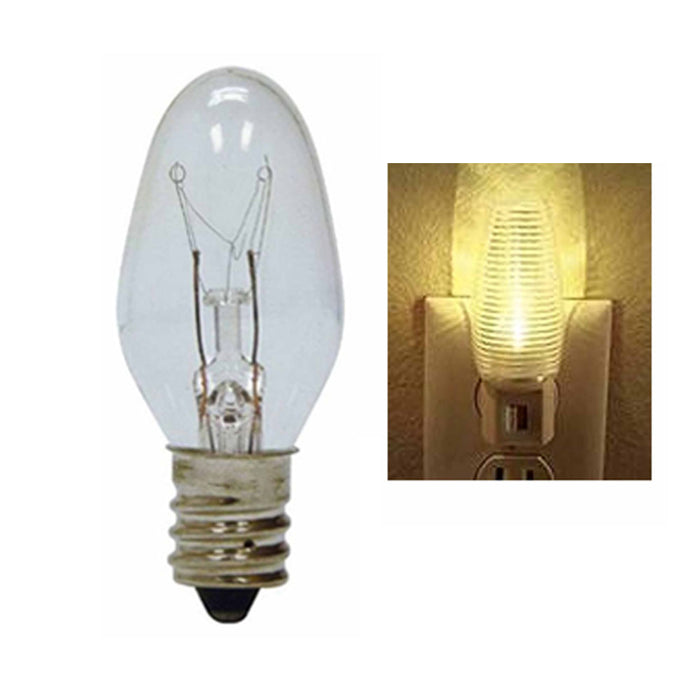 12 Pc 4 Watt Night Light Bulb Candelabra Lamp Christmas Home Lighting Clear 4W