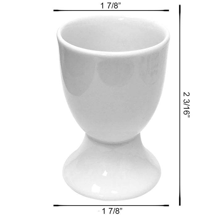 6 White Ceramic Egg Cup Holders Soft Boiled Egg Server Durable Breakfast Kitchen