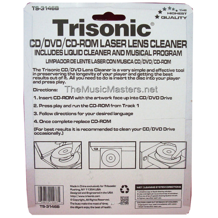 DVD VCD CD CD-ROM Lens Cleaner Kit Player Cleaning Fluid TV Game Wet/Dry Disc