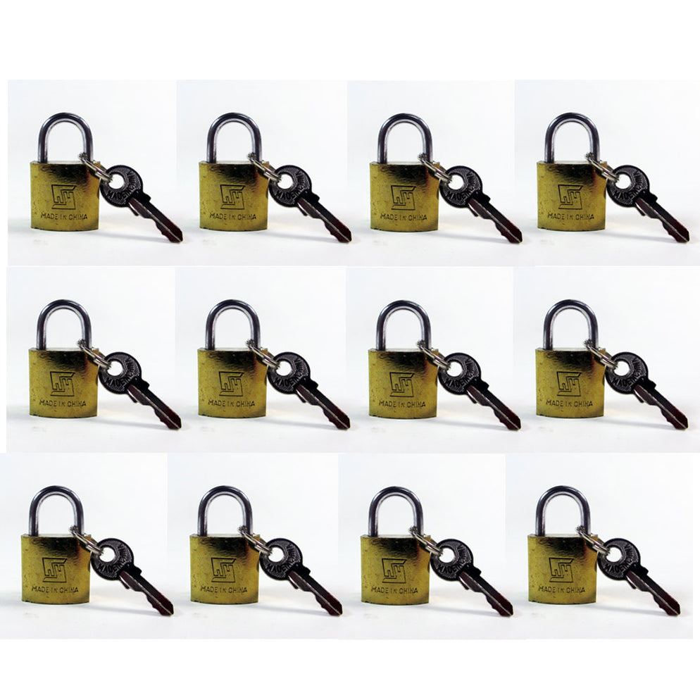 Lot Of 24 Padlock Small Brass 20MM Mini Tiny Lock Keyed Box Jewelry Dr ...