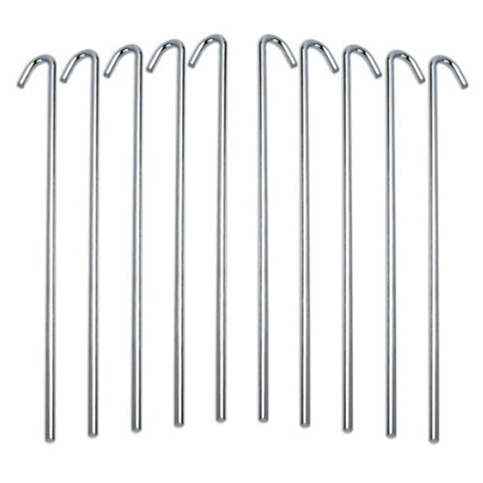 20 Pc Tent Pegs Garden Stakes Tarp Anchor Heavy Duty Steel Metal Picnic Camping