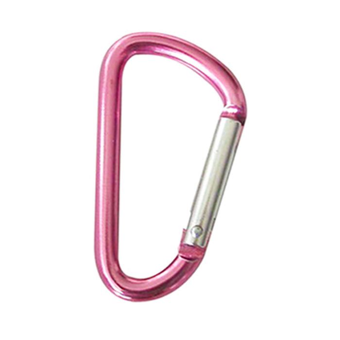 5 Pc Pink Aluminum Carabiner 2" D-Ring Snap Hook Key Chain Keyring Spring Clips