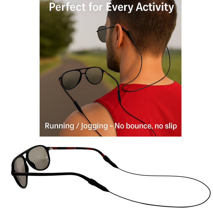 2Pc Sunglasses Cable Strap Neck No Tail Eyeglasses Retainer String Holder Sports