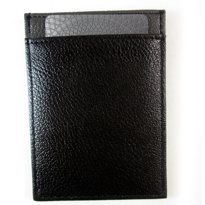 RFID Wallet Mens Slim Leather Blocking Front Pocket Thin Card ID Holder Black