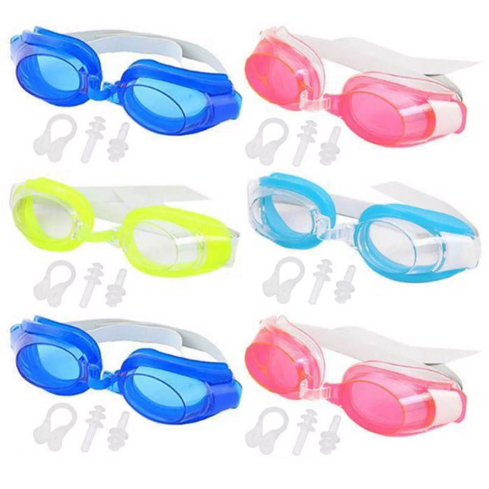 6 Swim Goggles Kids Adult Swimming Water Sports Glasses Adjustable Strap No Leak