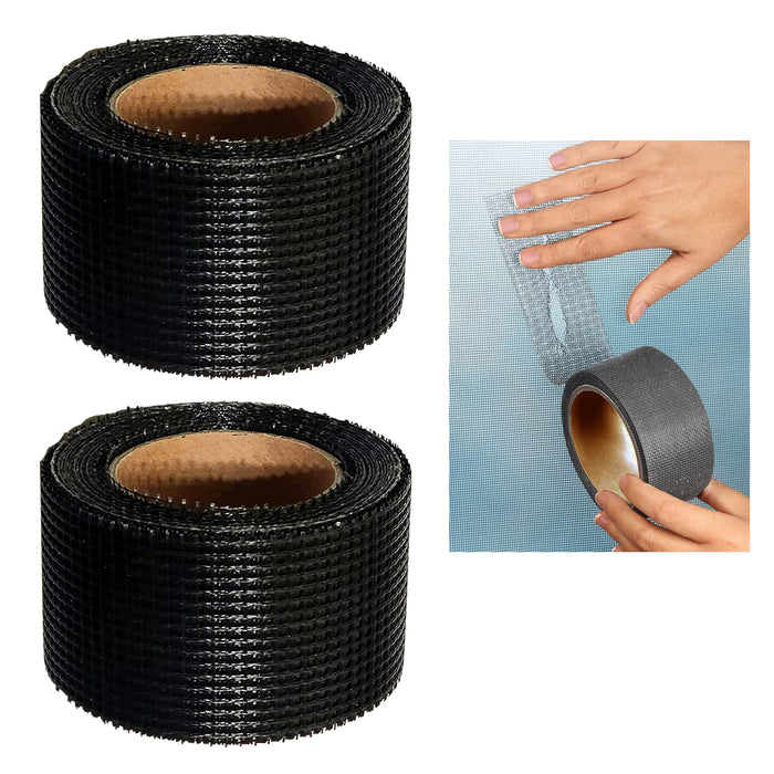 2 Pc Instant Mesh Screen Repair Tape Window Door Patch Fiberglass Adhesive 73ft