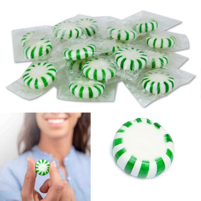 100ct Spearmint Mint Candy Individually Wrapped Peppermint Hard Candies Pinwheel