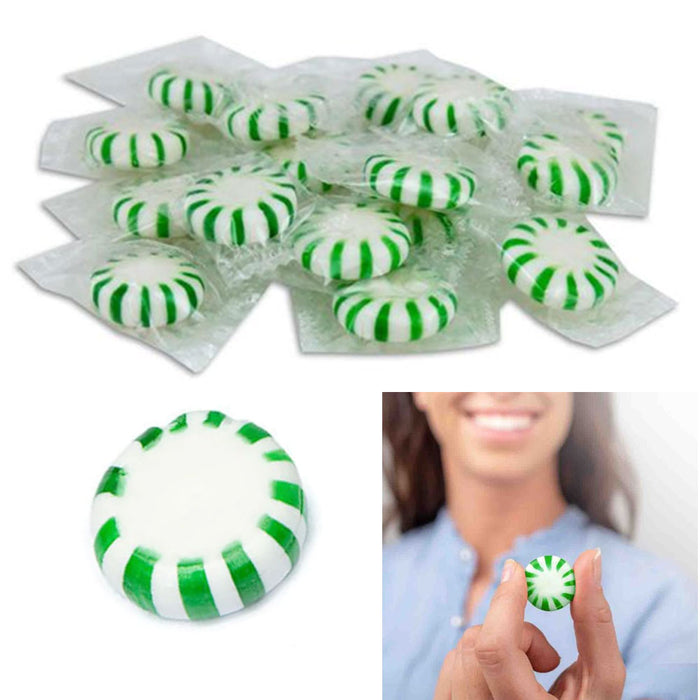 100ct Spearmint Mint Candy Individually Wrapped Peppermint Hard Candies Pinwheel