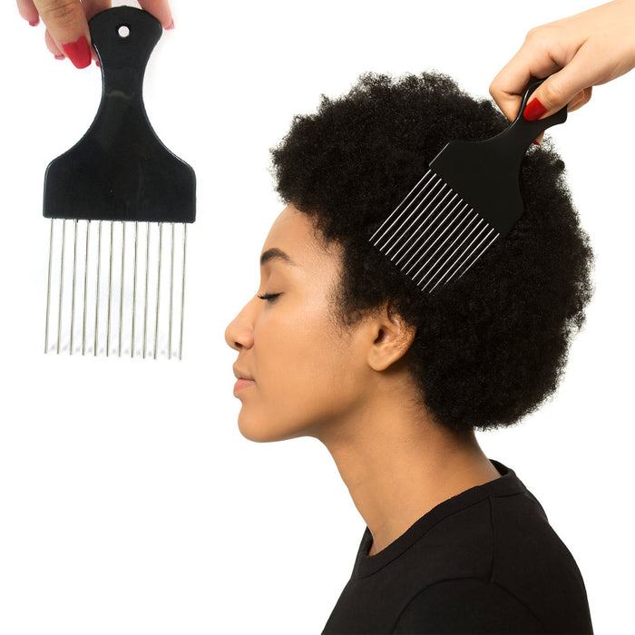Detangle Metal Lift Hair Pick Piks Comb Wig Braid Hair Afro Man Tease Pocket Sz