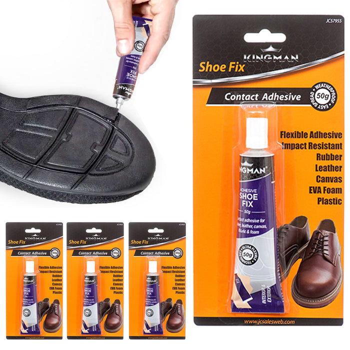 4 Pc Waterproof Shoe Repair Adhesive Glue Sole Rubber Leather Vinyl Contact Fix