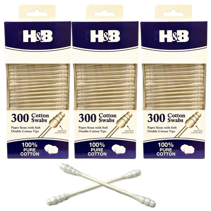 900 Ct Medical Buds Cotton Swabs Applicator Nose Ear Clean Makeup Double Head