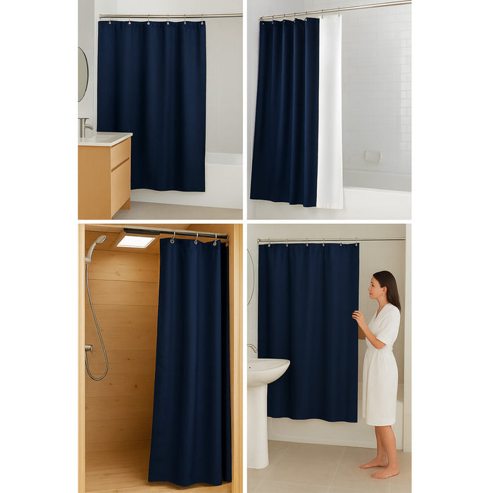 1 Heavy Duty Navy Blue Magnetized Shower Curtain Liner Vinyl Waterproof 70"X72"