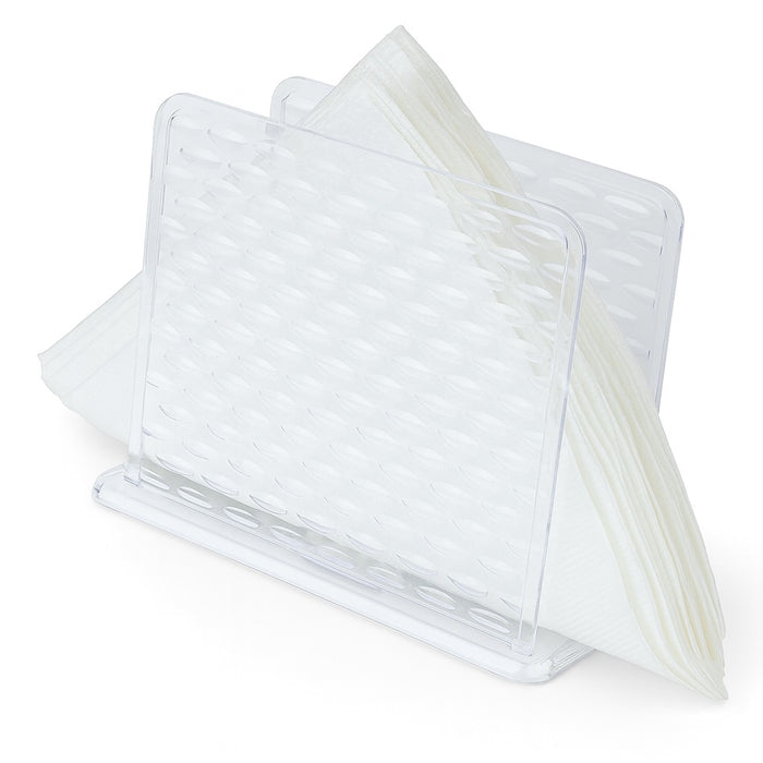 2 PC Napkin Holder Crystal Clear Plastic Paper Tissue Dispenser Stand Tabletop