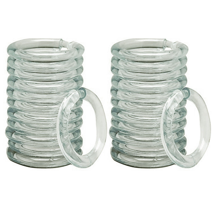 24 Pc Clear Curtain Rings Hanging Hooks Plastic Round Shower Rod Bathroom Drapes
