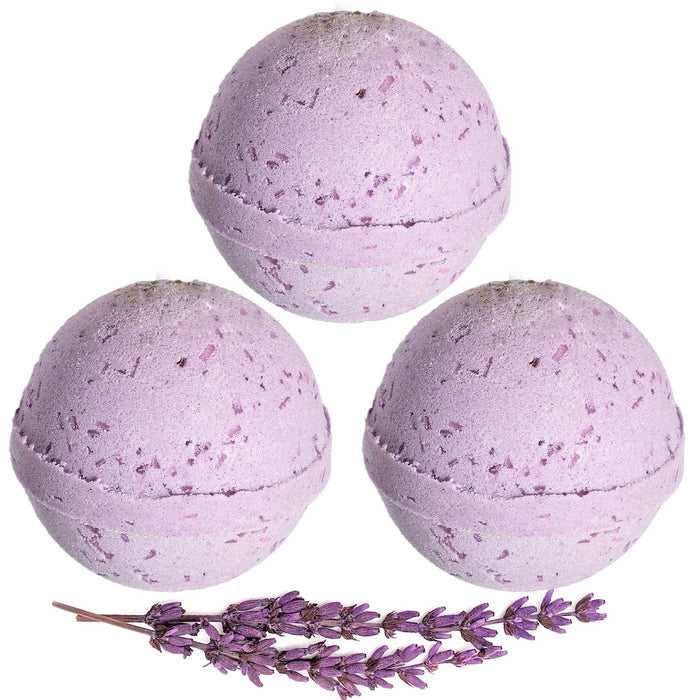 3 Pc Lavender Bath Bombs Natural Fragrance Bubble Spa Fizzy Fizzies Moisturizing