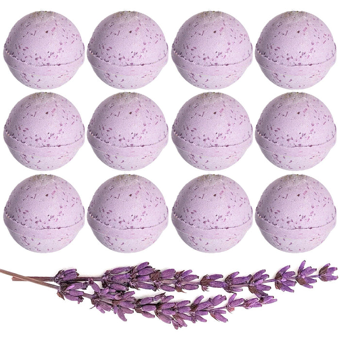 12 Pc Bath Bombs Lavender Scent Natural Fragrance Bubble Soak Spa Fizzy Fizzies