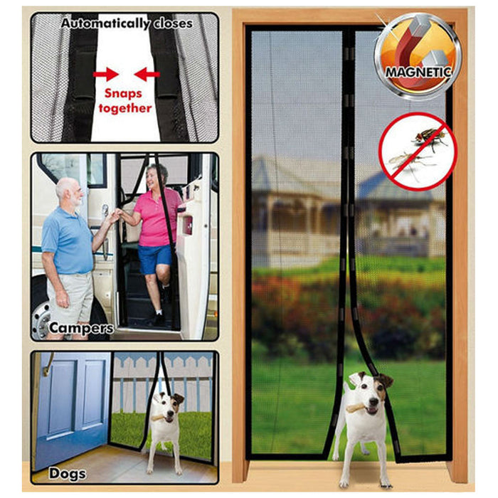 Magnetic Screen Door Self Closing Pet Friendly Keeps Bugs Out Fits Doors 36"x84"