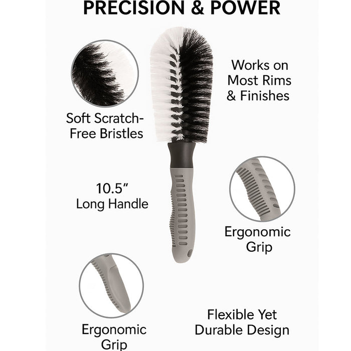 4 Pack Car Wheel Rim Brush Scrub Washing Rims Tire Cleaner Vehicle Cleaning Tool
