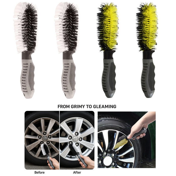 4 Pack Car Wheel Rim Brush Scrub Washing Rims Tire Cleaner Vehicle Cleaning Tool