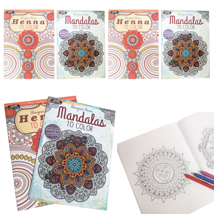 4 Pack Adult Mandala Coloring Book Stress Relieving Style Patterns Relaxation
