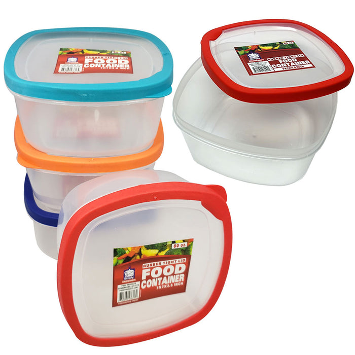 2 Pack Food Storage Container w/ Lids 60oz Large Refrigerator Plastic Reusable