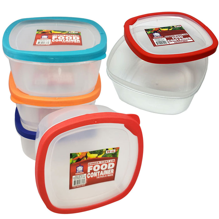 2 Pack Food Storage Container W/ Lids 60oz Large Refrigerator Plastic Reusable
