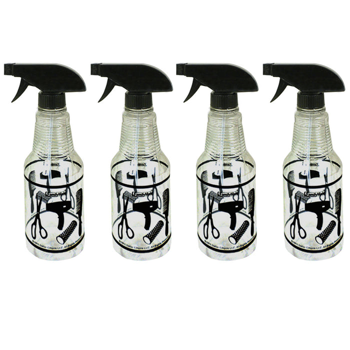 4 Pk Hairdresser Spray Bottle Salon Mist Hair Styling 500mL Barber Sprayer 17oz